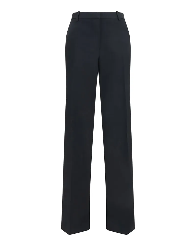 Tom Ford Wide-Leg Pleated Merino Wool Trousers — Black 