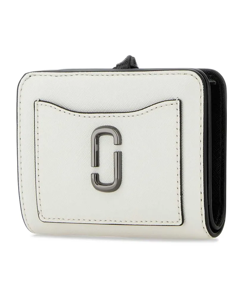 Marc Jacobs Women's White Leather Mini Utility Snapshot Wallet Blackwhite Portafogli White
