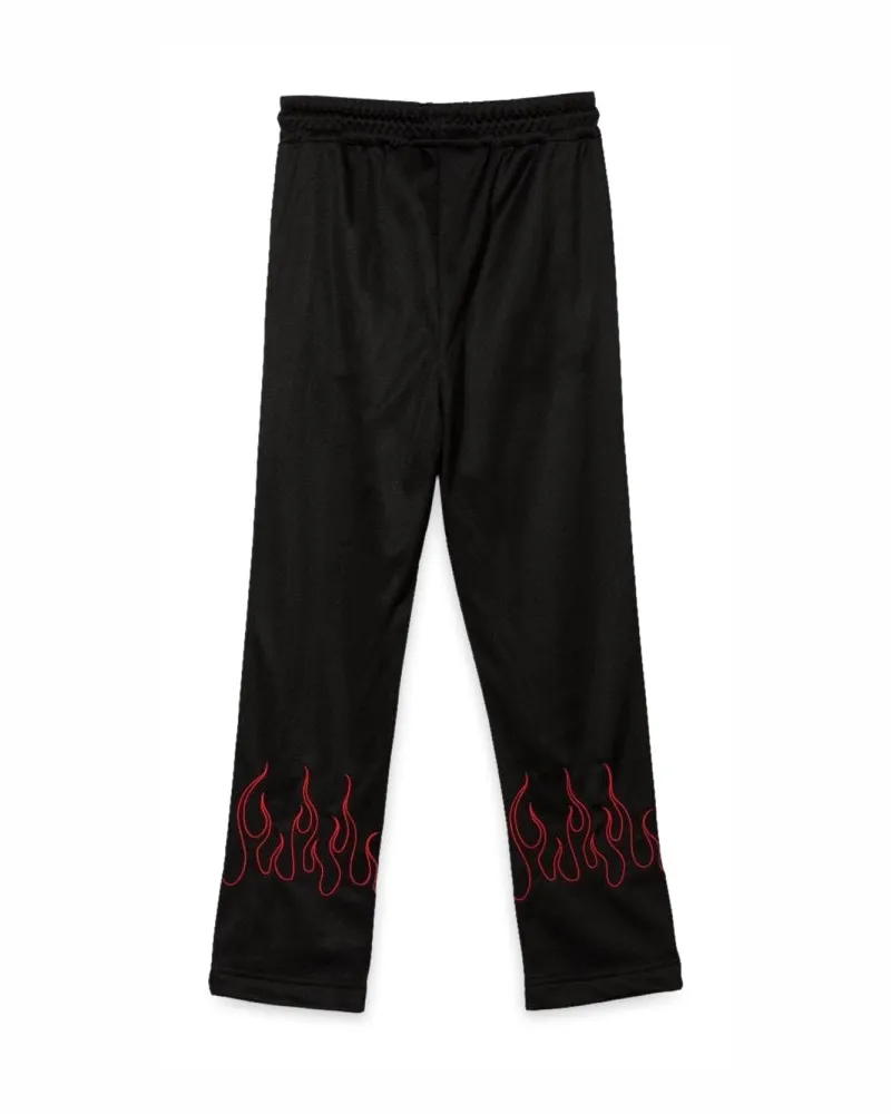 Vision Of Super Red Embroidered Flames Trousers — Black Black
