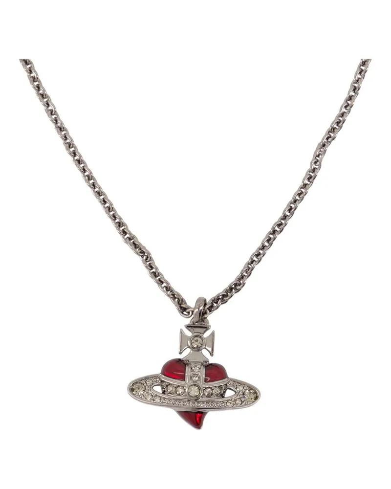 Vivienne Westwood Diamante Heart Necklace — Silver Silver