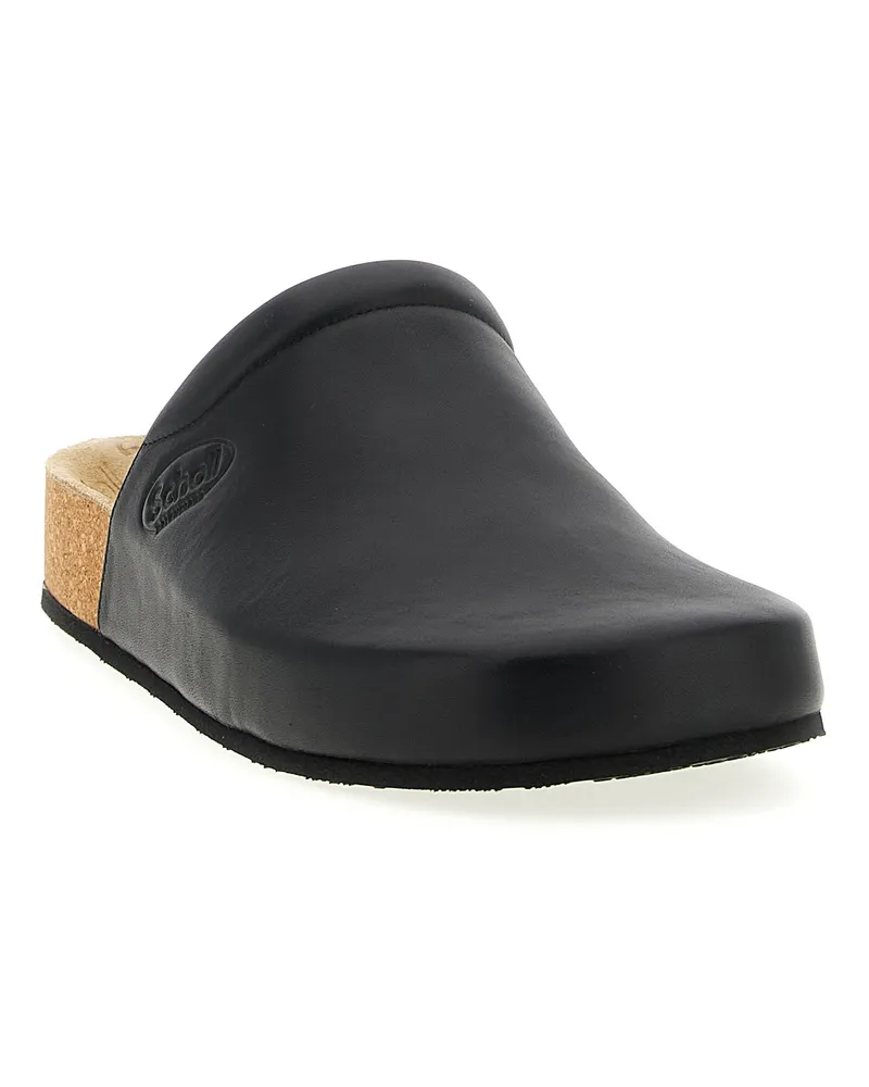 Balenciaga Men's Black Calfskin Clogs Shoe Black