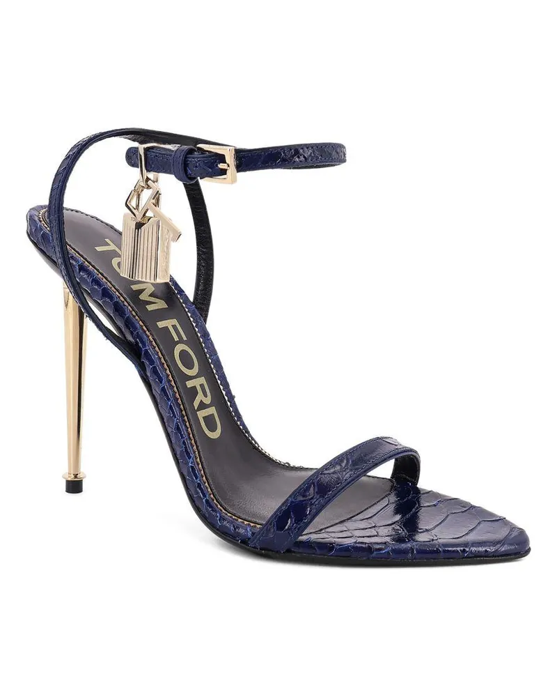 Tom Ford Women's Sandals Padlock Blue Leather Calf Blue