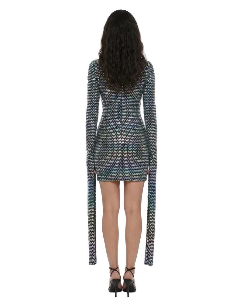 Dolce & Gabbana Metallic Knit Turtleneck Tunic — Silver Silver