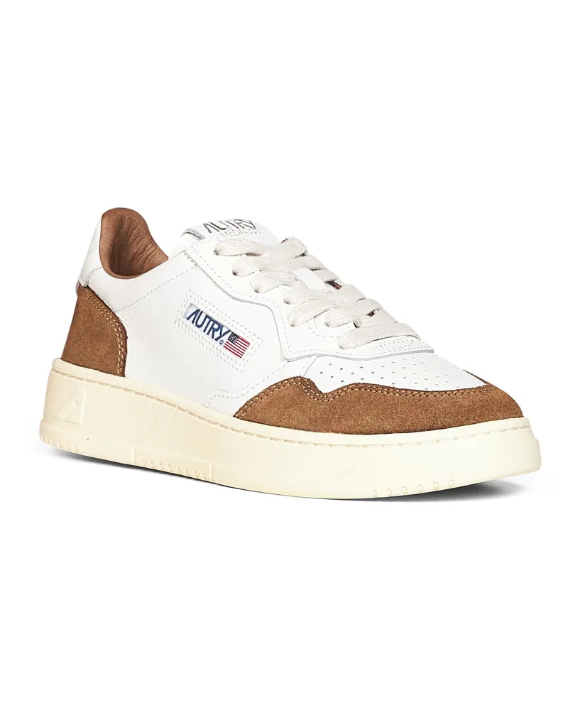 AUTRY Women's Sneakers Medalist Low Leather-Suede Multicolour Calf Leather Trainers White