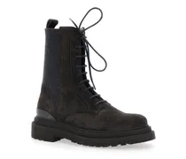 Suede Lace-Up Boot — Brown