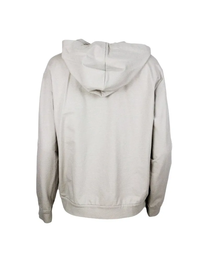 Brunello Cucinelli Womens Light Beige Zip Hoodie Stone Clothing Stone