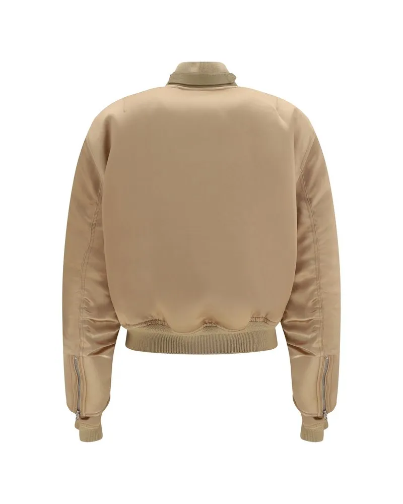 Tom Ford Satin Aviator Bomber Jacket — Gold Gold