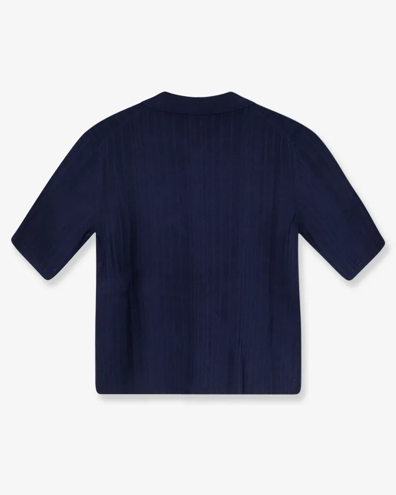 Closed Women's Polo Shirt Blue Cotton-Cashmere-Wool Knitwear Sweater Blue
