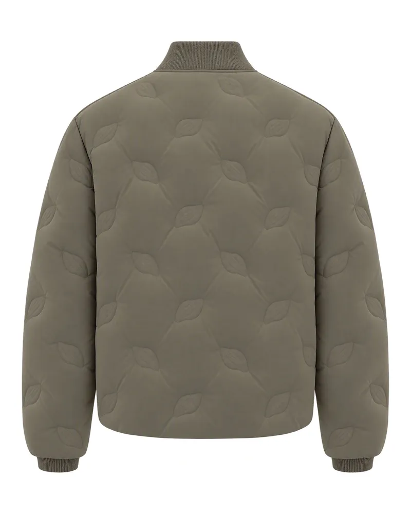 Daily Paper Wave-Quilted Padded Bomber Jacket — Gray Gray
