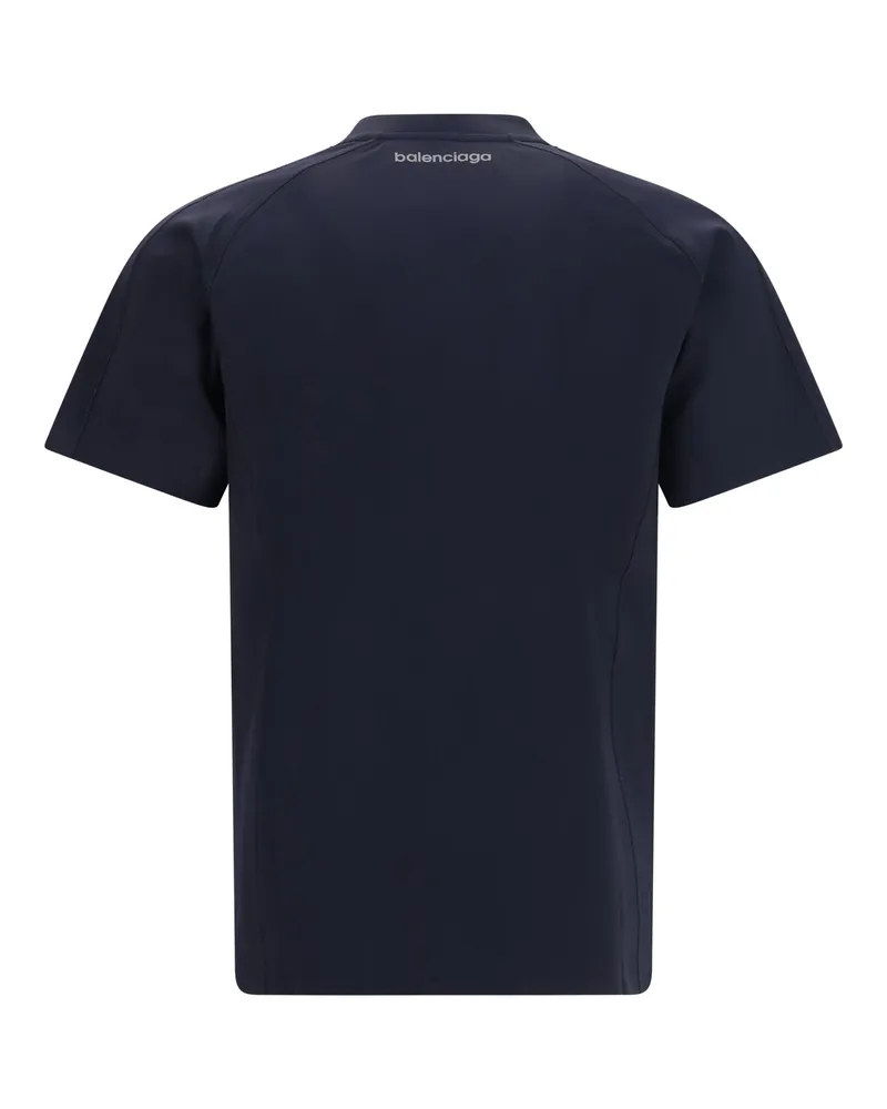 Balenciaga Men's Long-Sleeve Layered T-Shirt Navy-White Polyamide T-Shirts Navy/white And Polos Navy