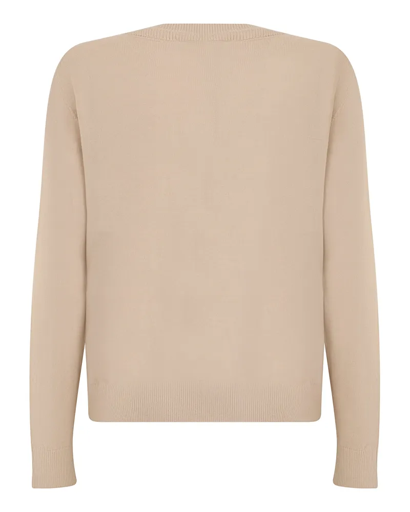 Max Mara Women's V-Neck Talamo Sweater Almond Wool Beige