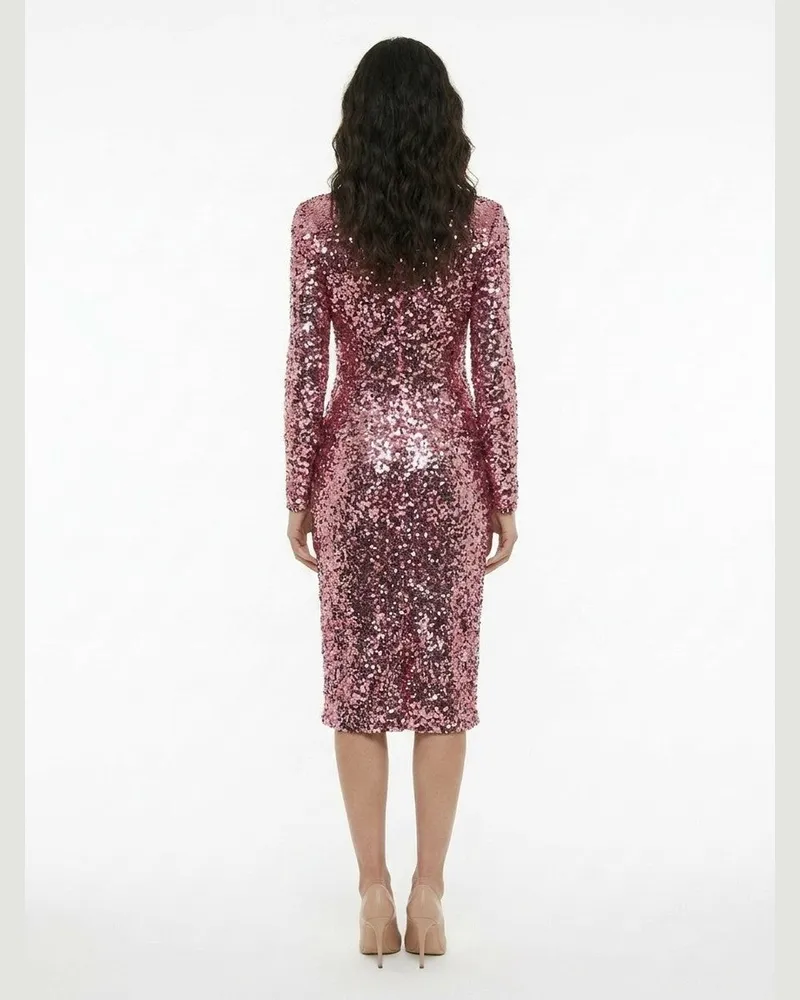 Dolce & Gabbana Women Pink Elastane Cocktail Dress Pink