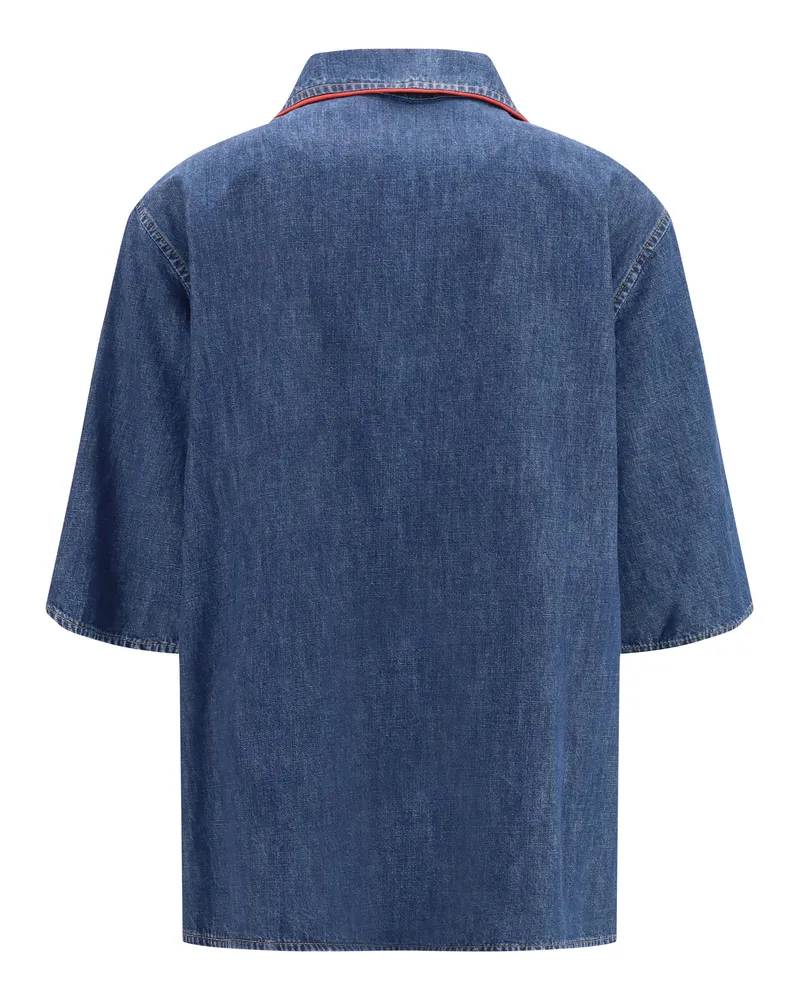 Valentino Garavani Women's Denim Shirt Scuro Cotton Blue