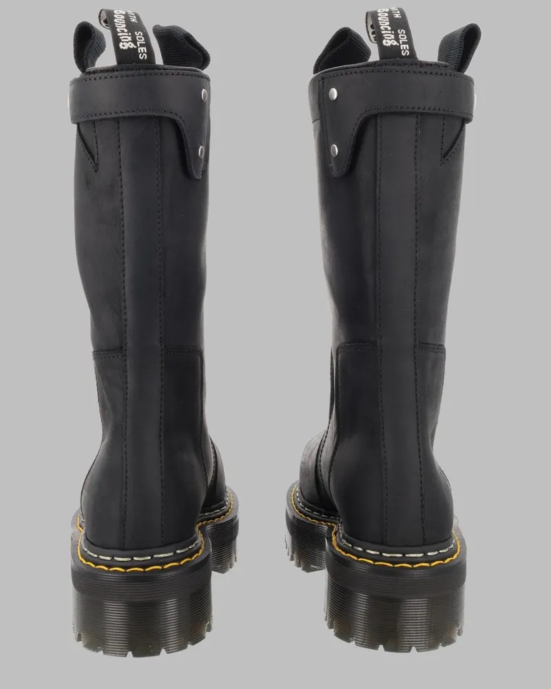 Dr.Martens Leather Platform Boots — Black Black
