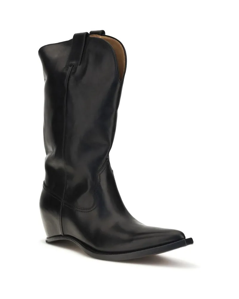 Maison Margiela Men's Black Calf Leather Bos Taurus Boots Black