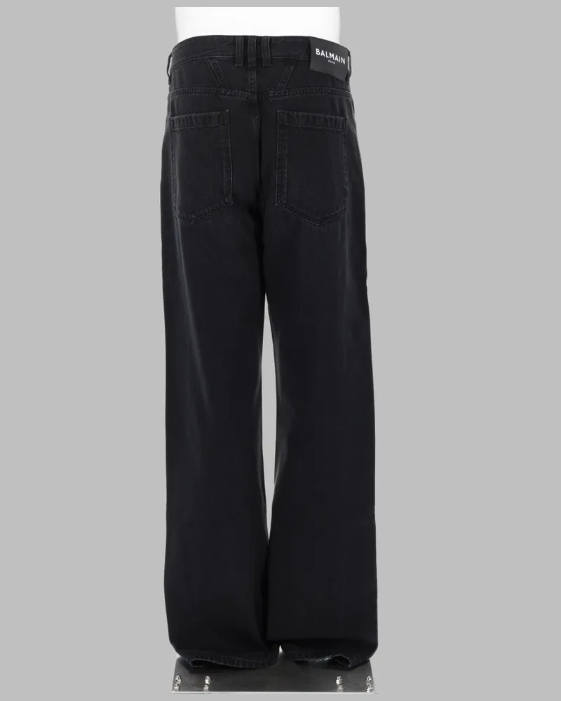 Balmain Wide-Fit Cotton Jeans — Black Black