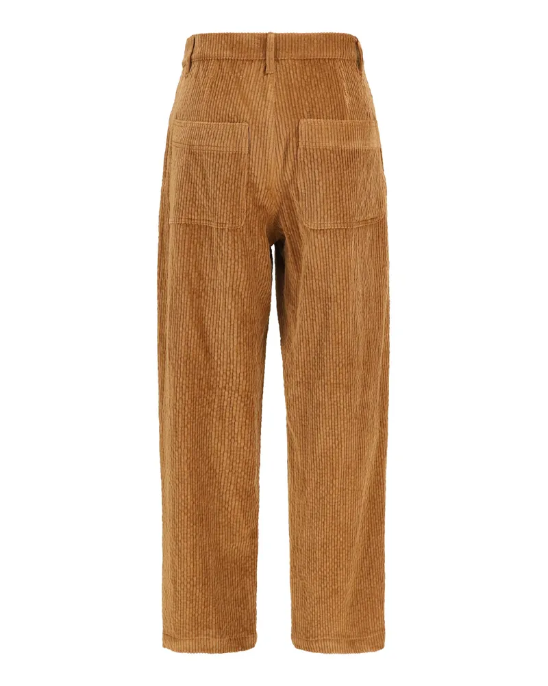 Kristina Ti Women's Straight-Leg Corduroy Pants Caramel Cotton; Modal; Spandex Trousers Caramel