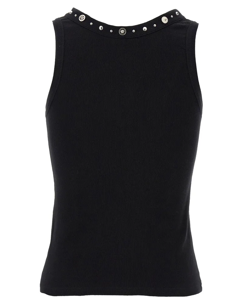 Versace Studded Medusa Tank Top — Black Black