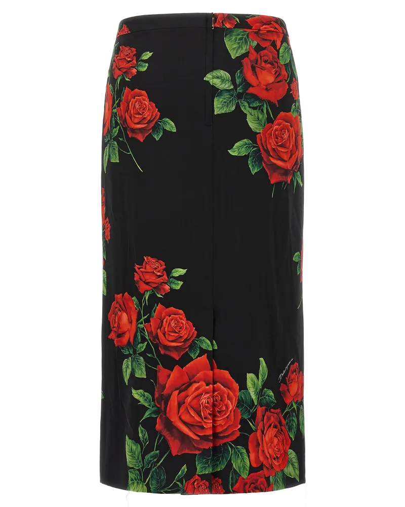Dolce & Gabbana Rose Skirt — Black Black