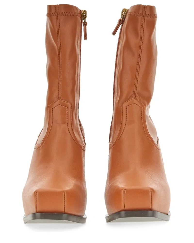 Stella McCartney Faux Leather Cowboy Boots — Brown Brown