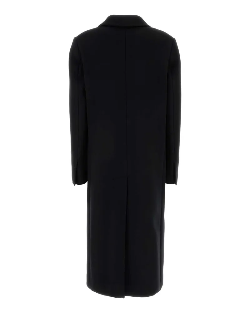 Fendi Double-Breasted Wool Blend Coat — Black Black