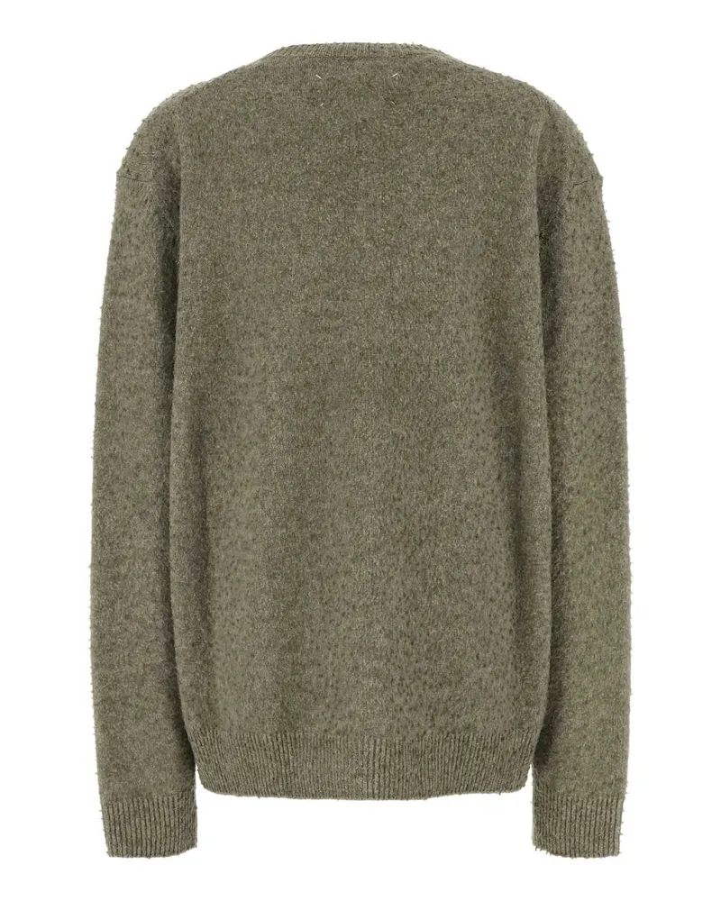 Maison Margiela Women's Sage Green Wool Blend Sweater Sagegreen Exterior: Cotton Maglie Green