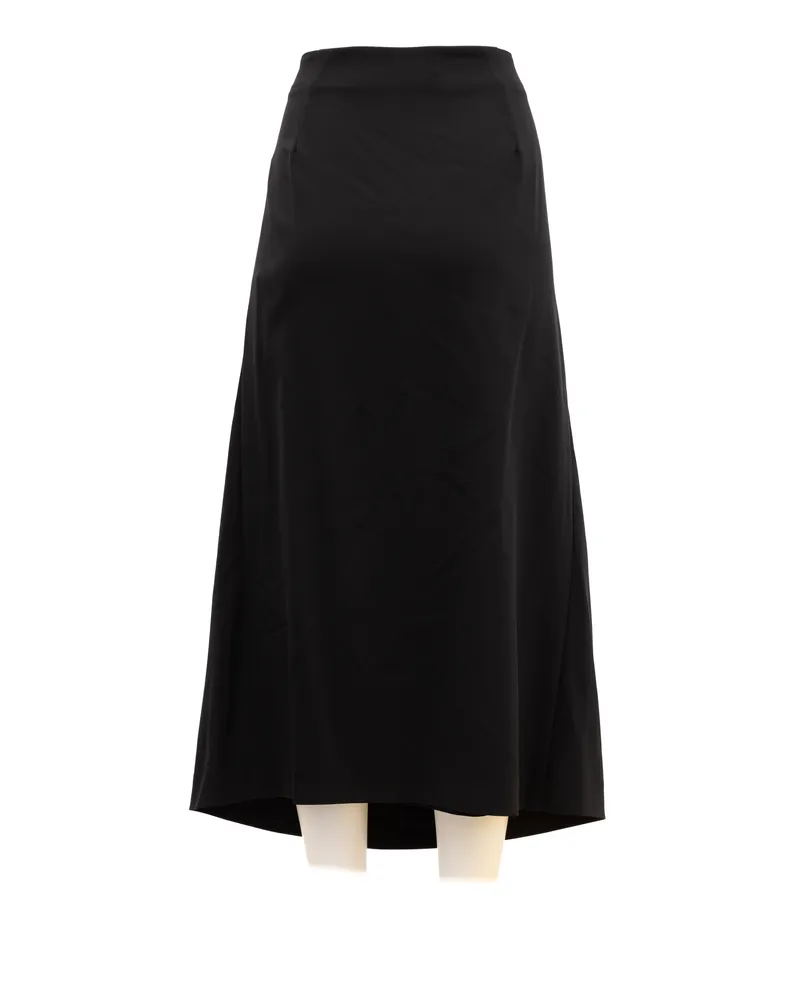 Valentino Garavani Draped Wool Skirt — Black Black