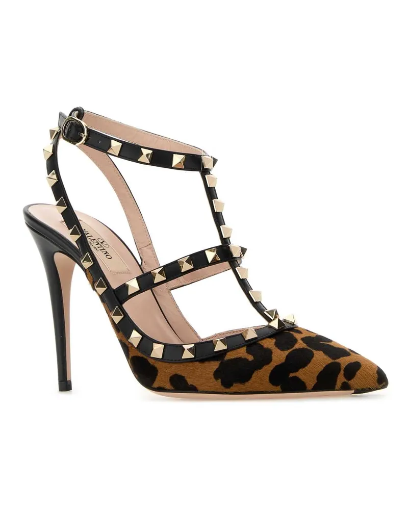 Valentino Garavani Women's Printed Calf Hair Rockstud Pumps Mielet.moronero Scarpe Con Tacco Multicolor