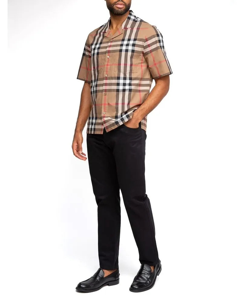 Burberry Elio Check Shirt — Taupe Taupe