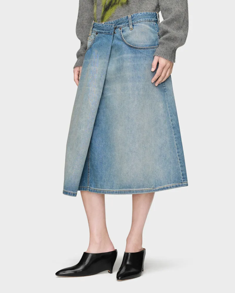 Maison Margiela Wrap Denim Skirt — Blue Blue