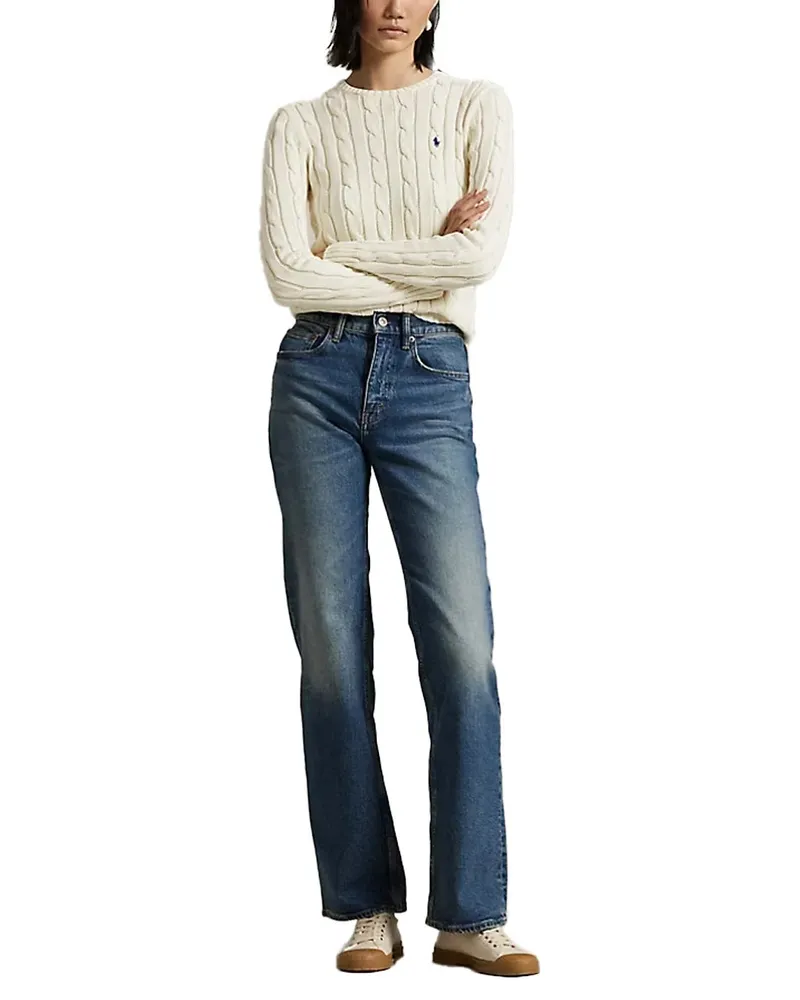 Ralph Lauren Wool-Cashmere Cable-Knit Sweater — White White