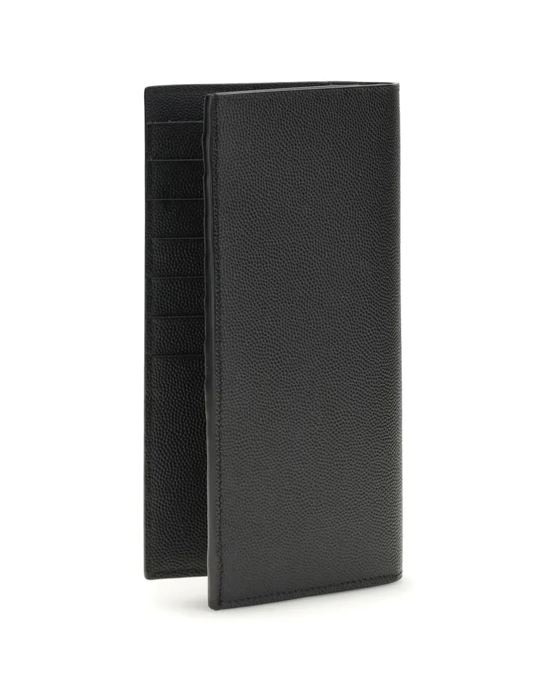 Saint Laurent Grained Calf Leather Wallet — Black Black