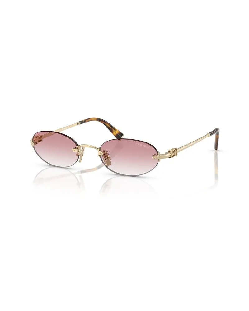 Miu Miu A54S Logo-Embellished Metal Sunglasses — Pink Pink