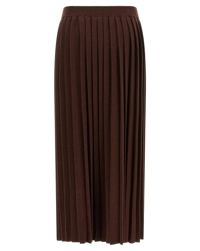 Fabiana Filippi Knitted Pleated Skirt — Brown Brown