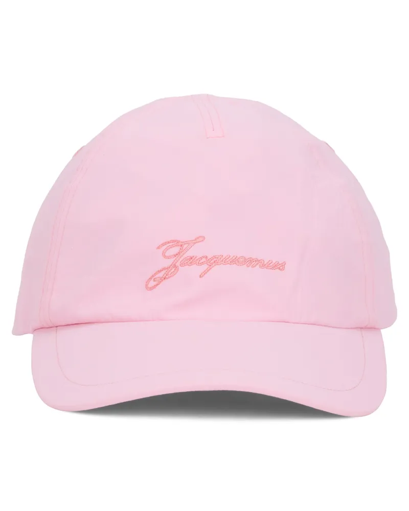Jacquemus Women's Cap Embroidered Logo Pink Polyester Hat Pink
