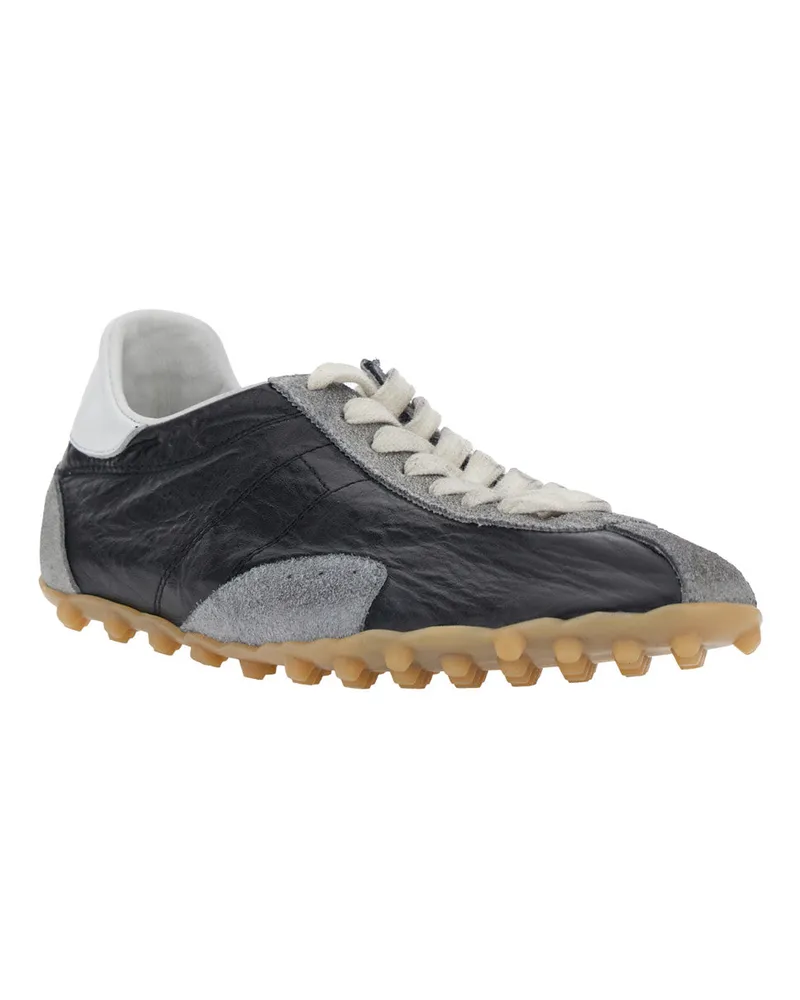 Maison Margiela Women's Sneaker Sprinters Black Leather Ovine Trainers Black