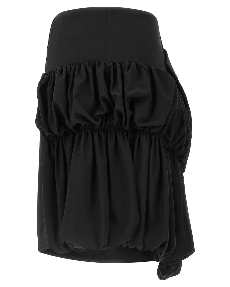 Comme des Garçons Sculptural Wool Skirt — Black Black