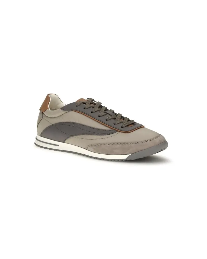 Brunello Cucinelli Suede Lace-Up Sneaker — Beige 
