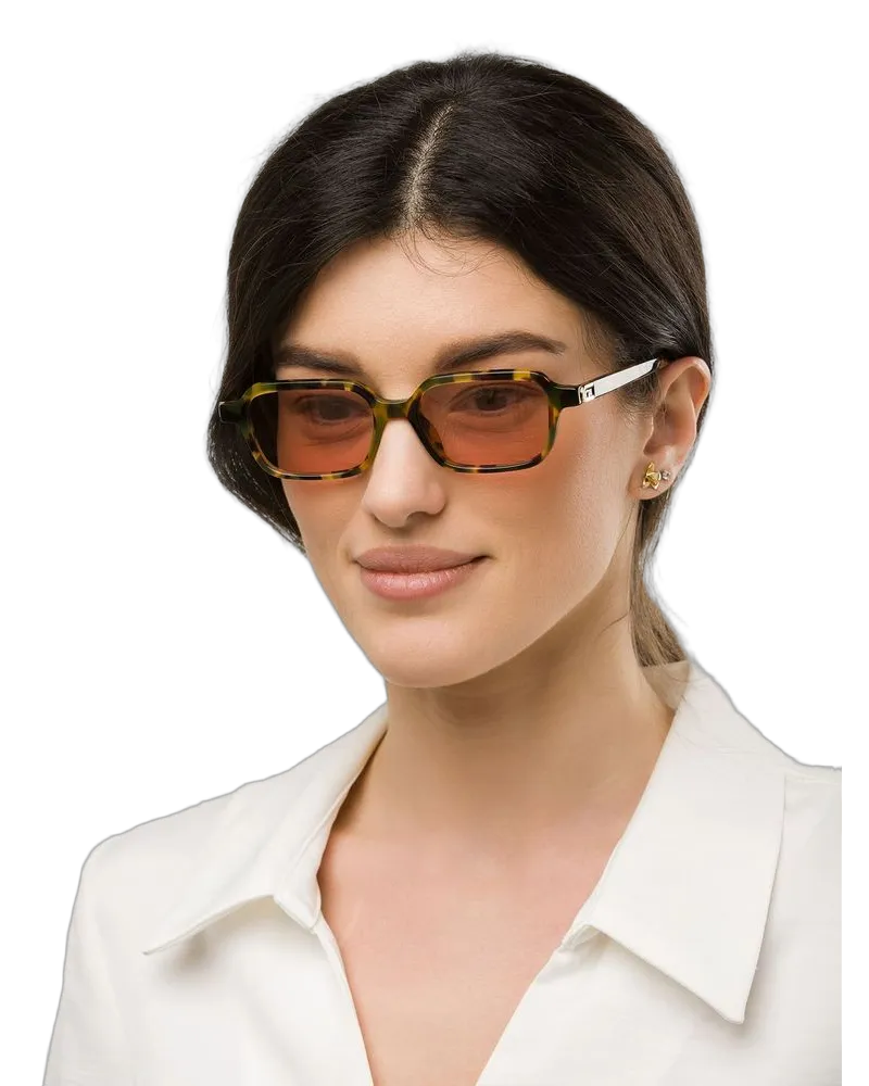 Furla SFU971 Pink Lens Acetate Sunglasses — Burgundy Burgundy