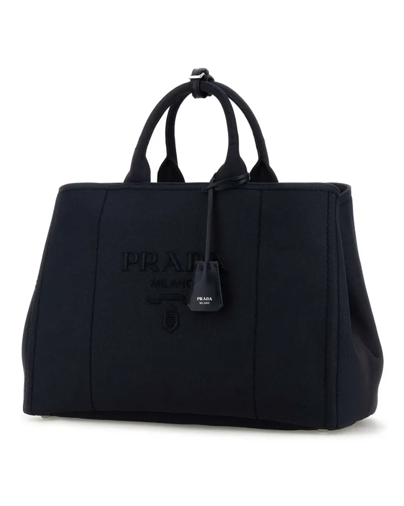 Prada Men's Navy Blue Canvas Shopping Bag Baltico Borse A Mano Navy