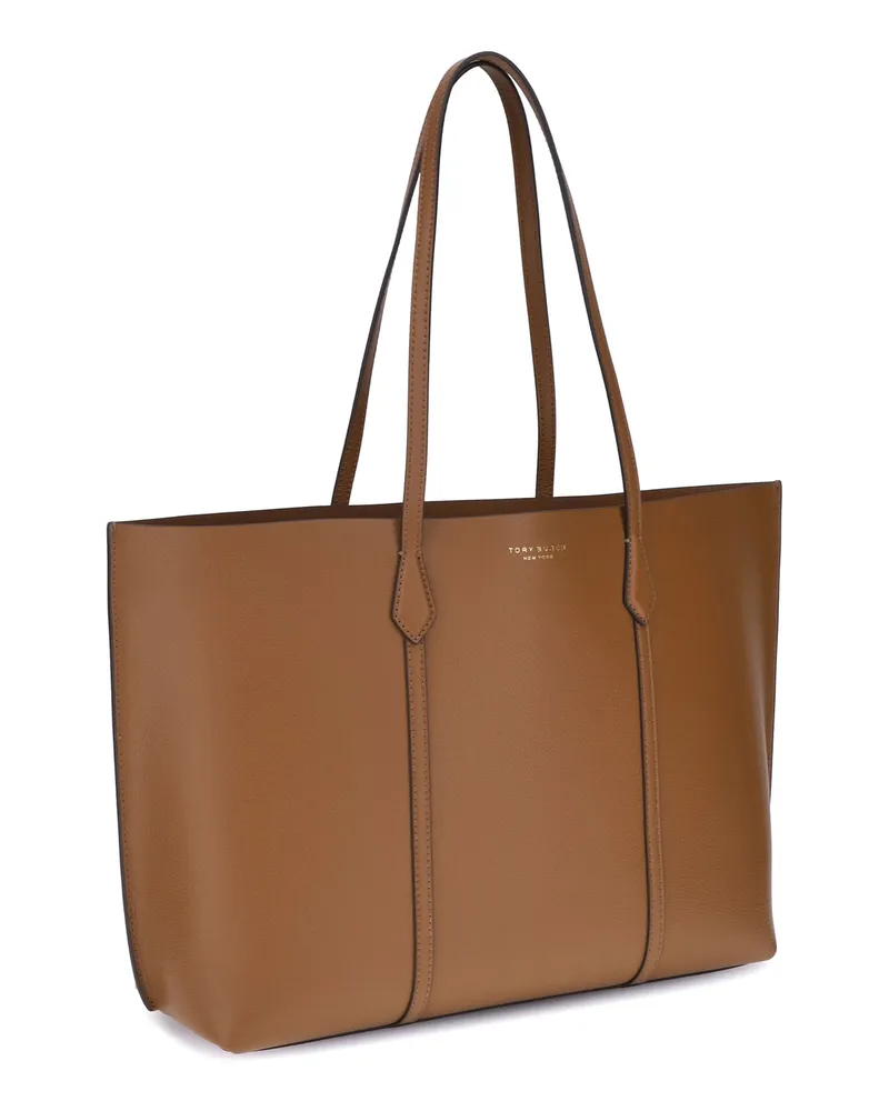 Tory Burch Women's Tote Bag Perry Autumn Brown Calf Leather Handbags Hand Brown