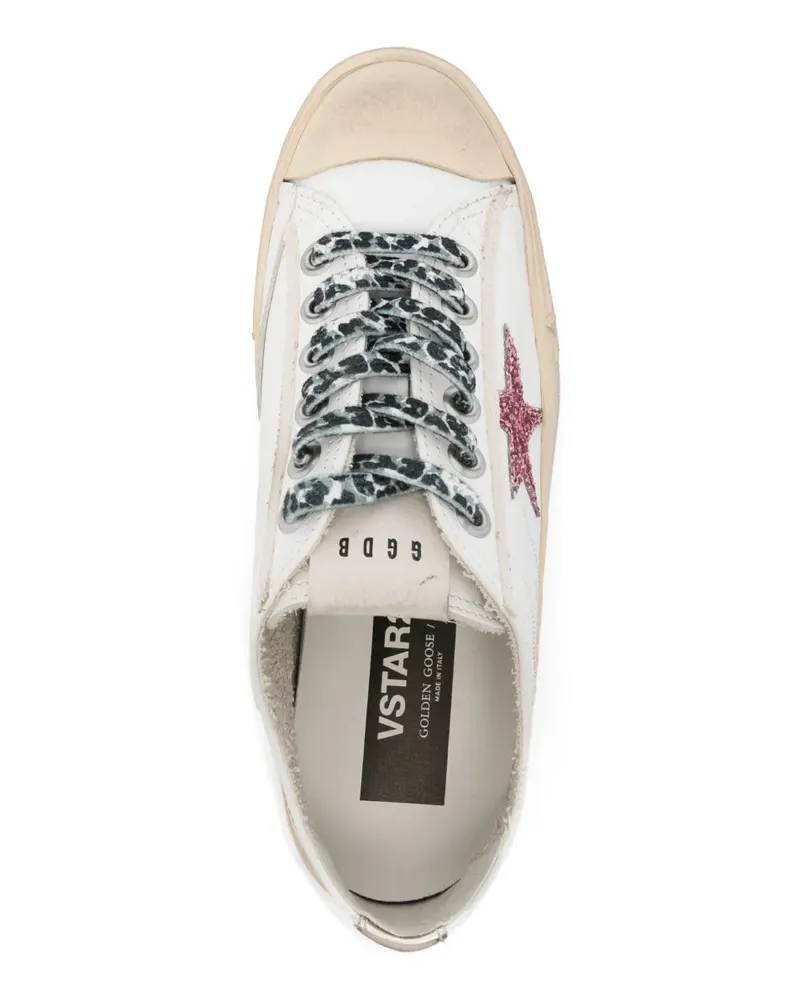 Golden Goose Women's V-Star Distressed Sneakers Ss26 W White