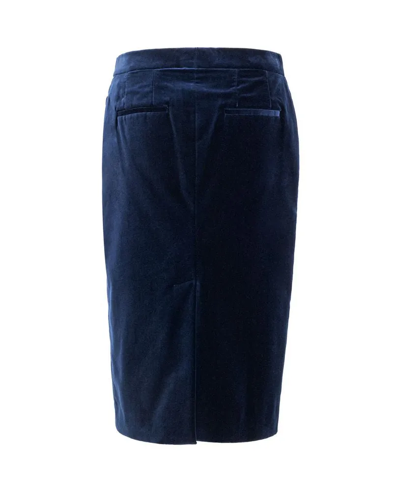 Tom Ford Women Blue Cotton Midi Skirt Blue