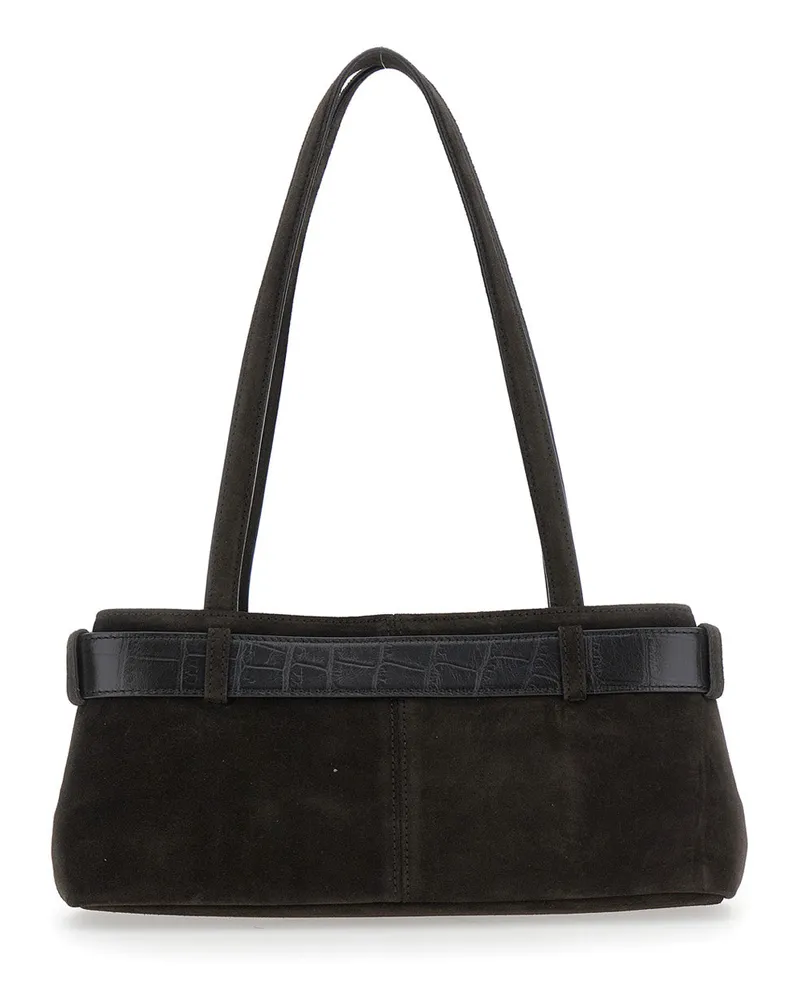 OSOI Women's Brown Shoulder Bag With Belt And Pendant Cow Brown
