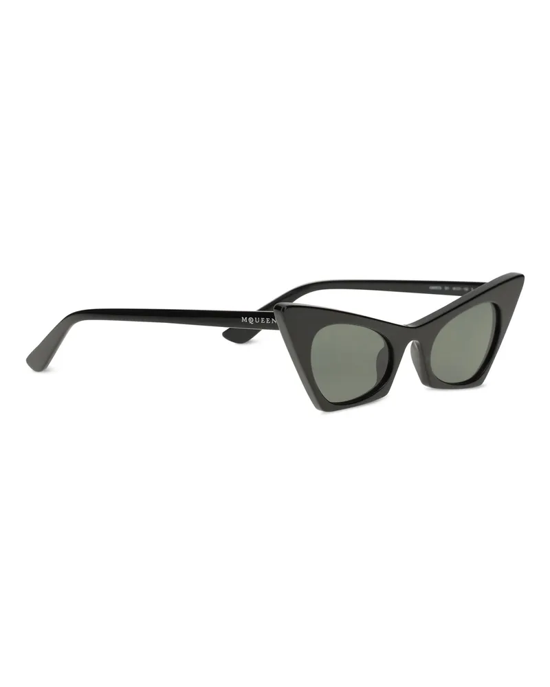 Alexander McQueen Women's Cat-Eye Sunglasses Black-Smoke Plastic Black/smoke Black