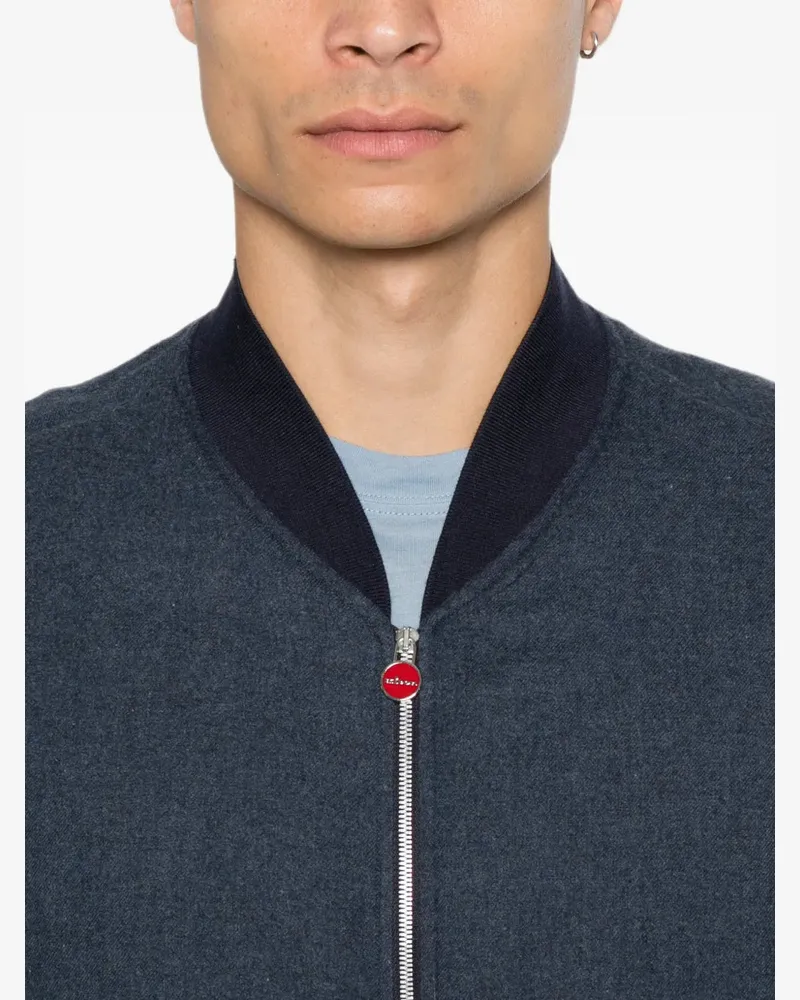 Kiton Men's Zip-Up Bomber Jacket Aw26 M Navy