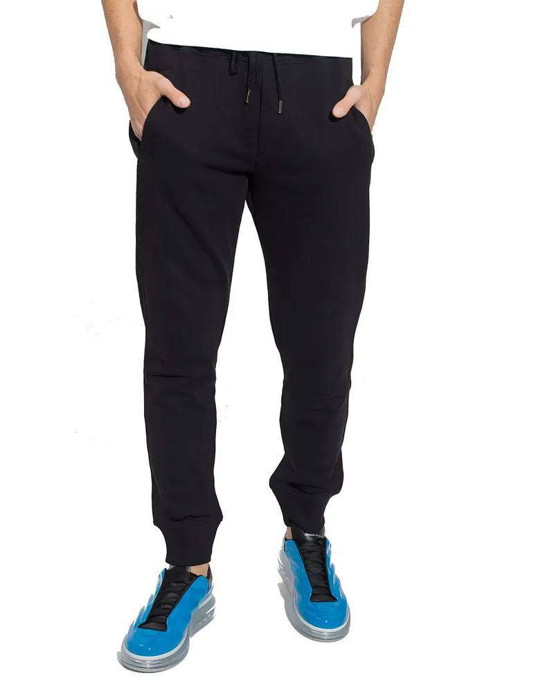 Versace Jeans Men's Black Cotton Joggers (workout Pants Black