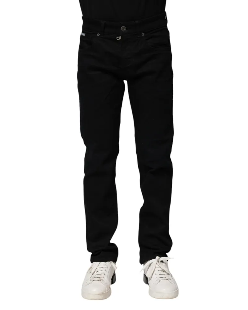 Dolce & Gabbana Men's Black Cotton Skinny Denim Jeans Elastane Clothing Black