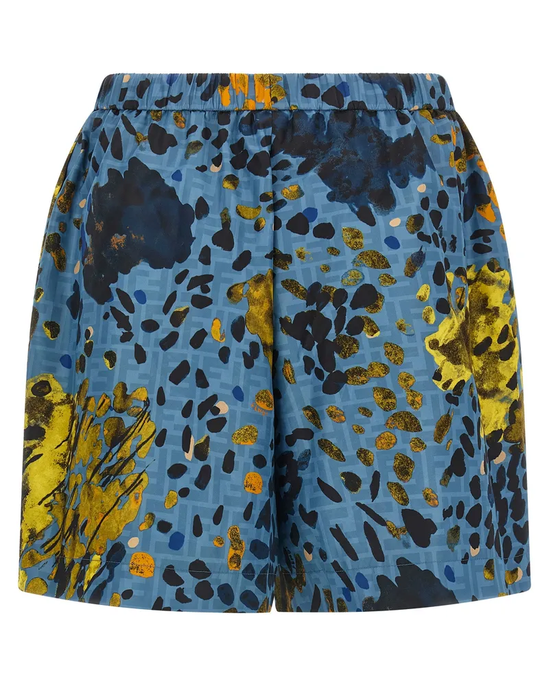 Fendi Women's Blue Polyester Bermuda Shorts Blue