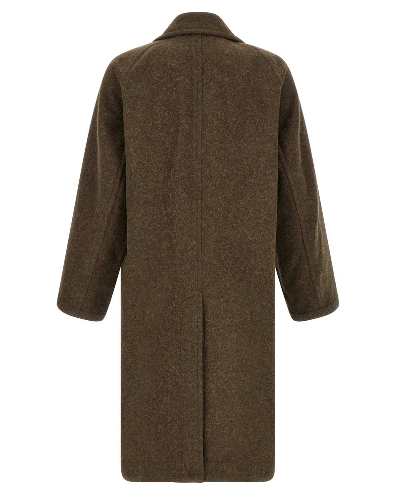 Christophe Lemaire Men's Brown Wool Coat Clothing Brown